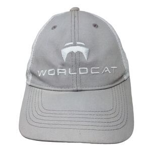 Worldcat Snapback Trucker Hat Gray One Size Adjustable Embroidered Mesh Back
